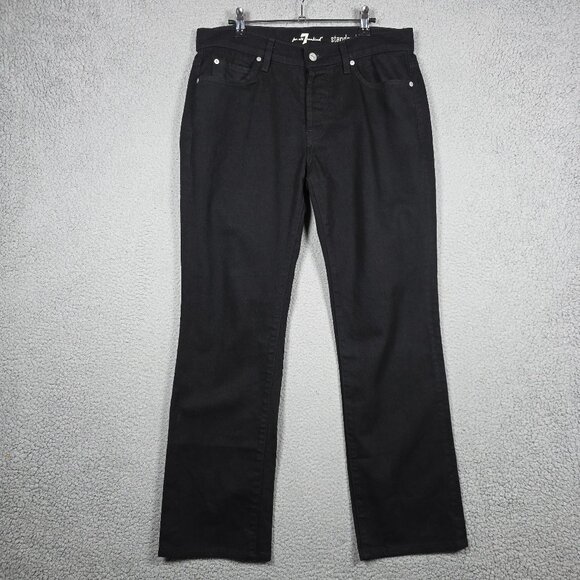 7 For All Mankind Other - 7 For all Mankind Jeans Men Size 33x31 Black Dark Wash Stander Straight Fit